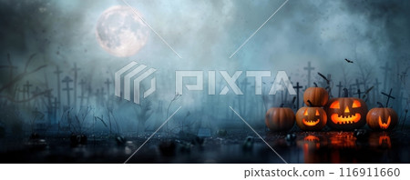 Foggy Halloween Forest 116911660