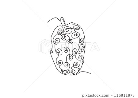 Single one line drawing whole healthy organic tropical noni for orchard logo identity. Fresh fruit bearing tree concept for garden icon. Modern continuous line draw design graphic vector illustration Single one line drawing whole healthy organic tropical noni for orchard logo identity. Fresh fruit bearing tree concept for garden icon. Modern continuous line draw design graphic vector illustration 116911973