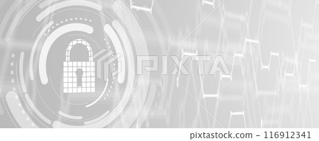 Cyber security and information or network protection. Future cyber technology web services for business and internet project. Vector art. 116912341