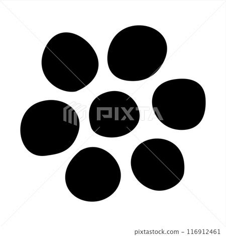 Flower doodle hand drawn with black line isolated on white background Flower doodle hand drawn with black line isolated on white background 116912461
