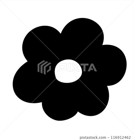 Flower doodle hand drawn with black line isolated on white background 116912462