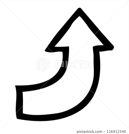 Doodle up arrow symbol hand drawn with thin line Doodle up arrow symbol hand drawn with thin line 116912540