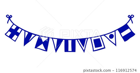 Nautical flags on a line symbol Nautical flags on a line symbol 116912574