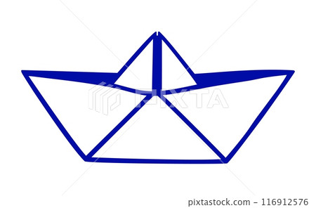 Paper boat symbol, simple style maritime flat silhouette icon 116912576