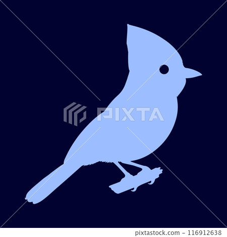 Jay bird silhouette vector art illustration with head shape 116912638