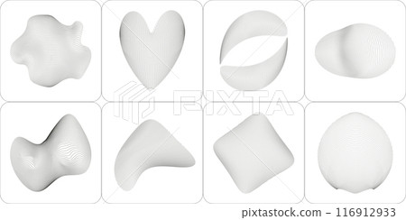 Wave line shapes. Abstract topography circles. Organic line pattern shapes. 116912933