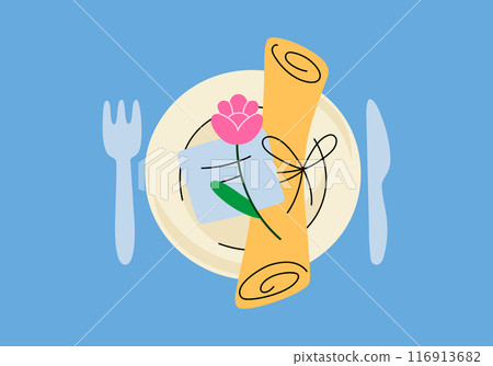 Wedding tableware and serving in flat styles. Cute doodle vector illustration. Wedding banquet, speech, ceremony. Wedding symbols for designing and printing postcards, invitations, menus, etc. Wedding tableware and serving in flat styles. Cute doodle vector illustration. Wedding banquet, speech, ceremony. Wedding symbols for designing and printing postcards, invitations, menus, etc. 116913682