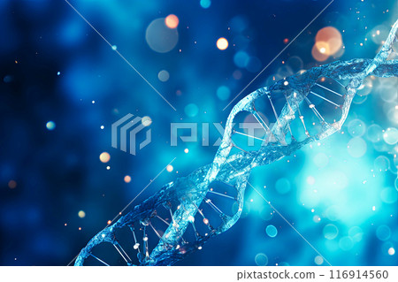 DNA close-up on a blue background 116914560