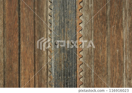 Antique doors with metal elements. 116916023