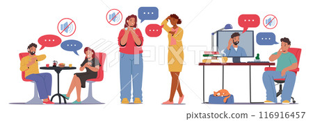 Characters Communicate Using Sign Language In A Kitchen, A Therapy Session, And Standing In Conversation Characters Communicate Using Sign Language In A Kitchen, A Therapy Session, And Standing In Conversation 116916457