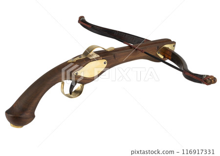 small crossbow isolated on white small crossbow isolated on white 116917331