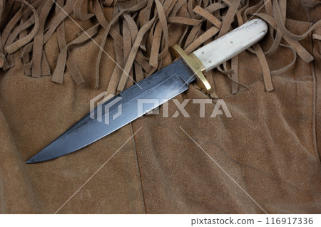 Bowie knife on leather jacket Bowie knife on leather jacket 116917336