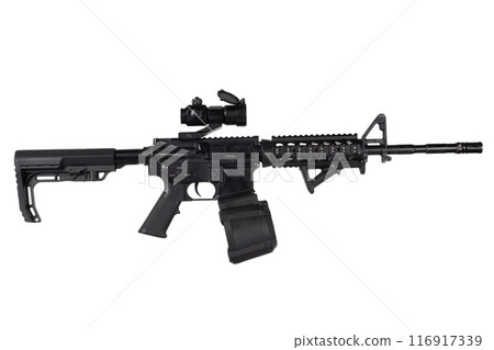 AR-15 assault rifle with drum magazine 116917339