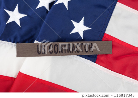 US Contractor Branch Tape on national USA flag 116917343
