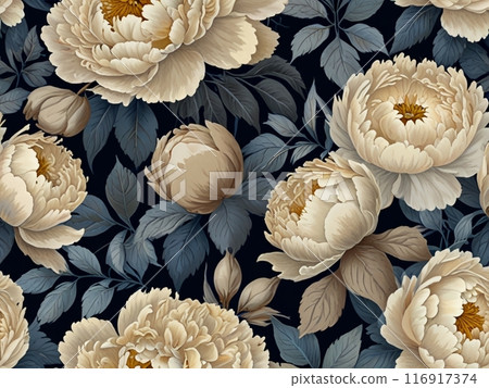 Seamless peony floral pattern 116917374