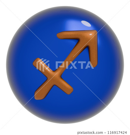 Three-dimensional round icon of the 12 constellations (Sagittarius) 116917424