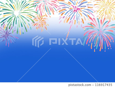 Fireworks blooming in the night sky Fireworks blooming in the night sky 116917435