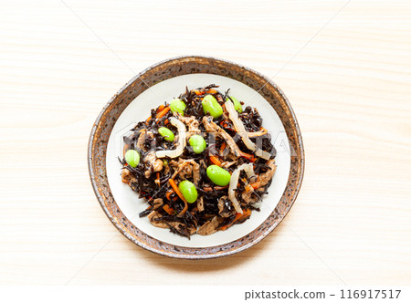 Simmered hijiki with edamame Simmered hijiki with edamame 116917517
