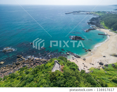 Aerial photography of Aomori Prefecture - Drone captures the area around Takaiwa Observatory, Tanesashi Coast Aerial photography of Aomori Prefecture - Drone captures the area around Takaiwa Observatory, Tanesashi Coast 116917817