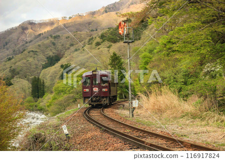 Spring arrives on the Watarase Valley Railway 116917824