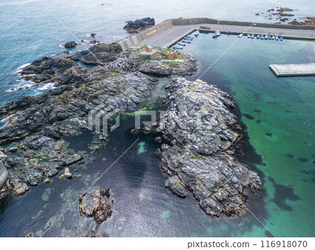 Aerial photography "Aomori Prefecture" Drone photographs the area around Bentenjima in Okuki fishing port, Hachinohe city Aerial photography "Aomori Prefecture" Drone photographs the area around Bentenjima in Okuki fishing port, Hachinohe city 116918070