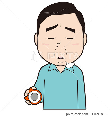 Middle-aged man disappointed at pachinko 116918399