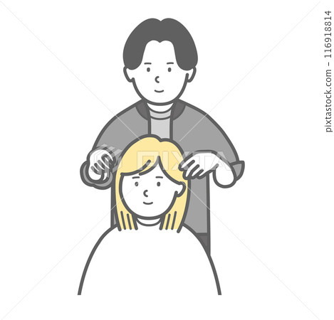 男美髮師諮詢髮型 116918814