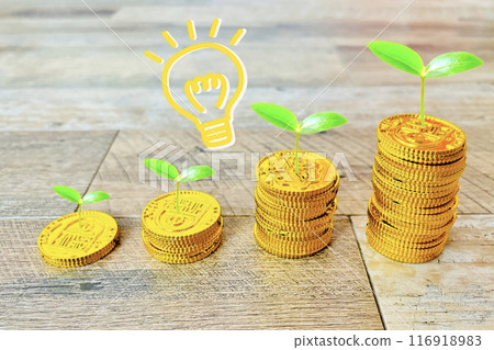 硬幣和燈泡/儲蓄投資技巧 116918983