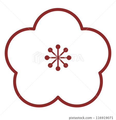 簡單的梅花開花圖 116919071