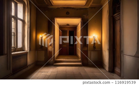 A door with a horror image A door with a horror image 116919539