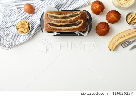 Tasty food with banana, concept of tasty food with banana 116920237