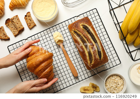 Tasty food with banana, concept of tasty food with banana 116920249