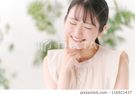 A young woman doing skin care A young woman doing skin care 116921437
