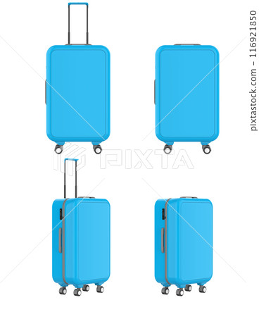 Set of blue luggages isolated Set of blue luggages isolated 116921850