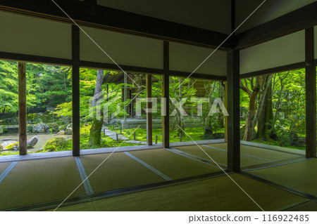 蓮華寺相框庭園的新綠（京都市左京區上河野） 116922485