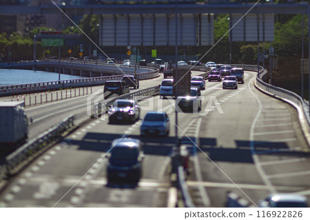 Miniature-style traffic on the Metropolitan Expressway Central Circular Route and Chidorigafuchi 116922826