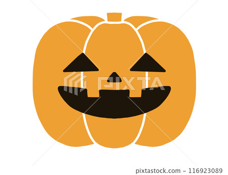 Simple and cute Halloween pumpkin illustration 116923089