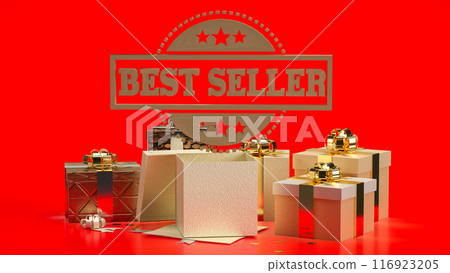 The Best Seller and gift box  for Business or marketing concept 3d rendering. 116923205