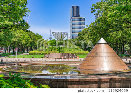 榮、名古屋、矢場町、久屋大通公園、南噴泉廣場、金字塔噴泉、中部電力MIRAI TOWER 116924069