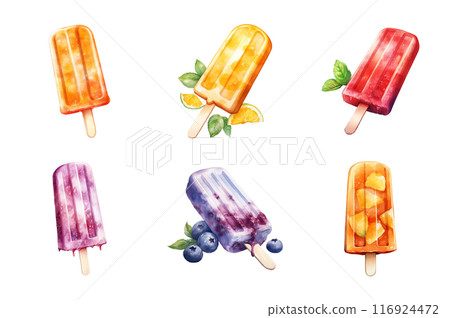 popsicle Collection Bundle Set Isolated on a Transparent Background popsicle Collection Bundle Set Isolated on a Transparent Background 116924472