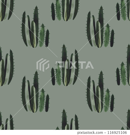 Cacti. Seamless watercolor pattern for wrapping paper, wallpaper and textiles. Cacti. Seamless watercolor pattern for wrapping paper, wallpaper and textiles. 116925106