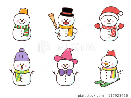 Set of cute snowmen Set of cute snowmen 116925416