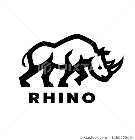 Wild rhinoceros logo. 116925860