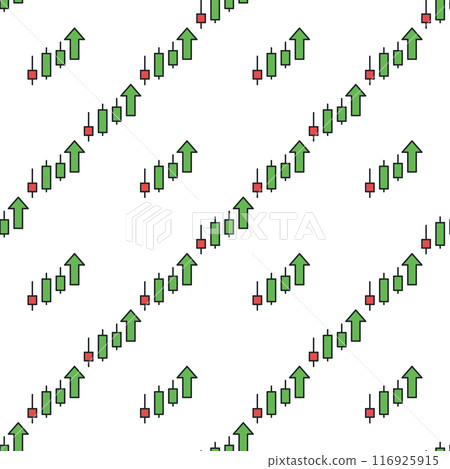 Uptrend Candlestick Chart vector colored seamless pattern Uptrend Candlestick Chart vector colored seamless pattern 116925915