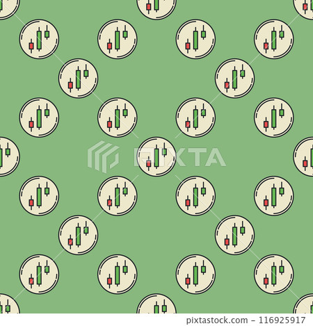Vector Candlestick Chart Pattern in Circle colored seamless pattern Vector Candlestick Chart Pattern in Circle colored seamless pattern 116925917