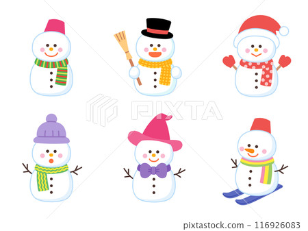 Set of cute snowmen 116926083