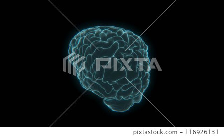抽象的藍色發光大腦 116926131