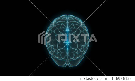 抽象的藍色發光大腦 116926132