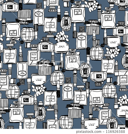 Stylish line drawing perfume bottle pattern, 116926388