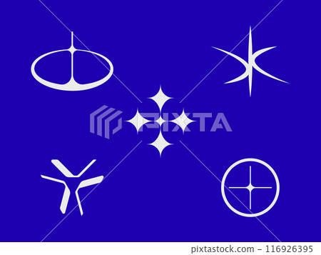 Retro futuristic elements. Y2K aesthetics 116926395